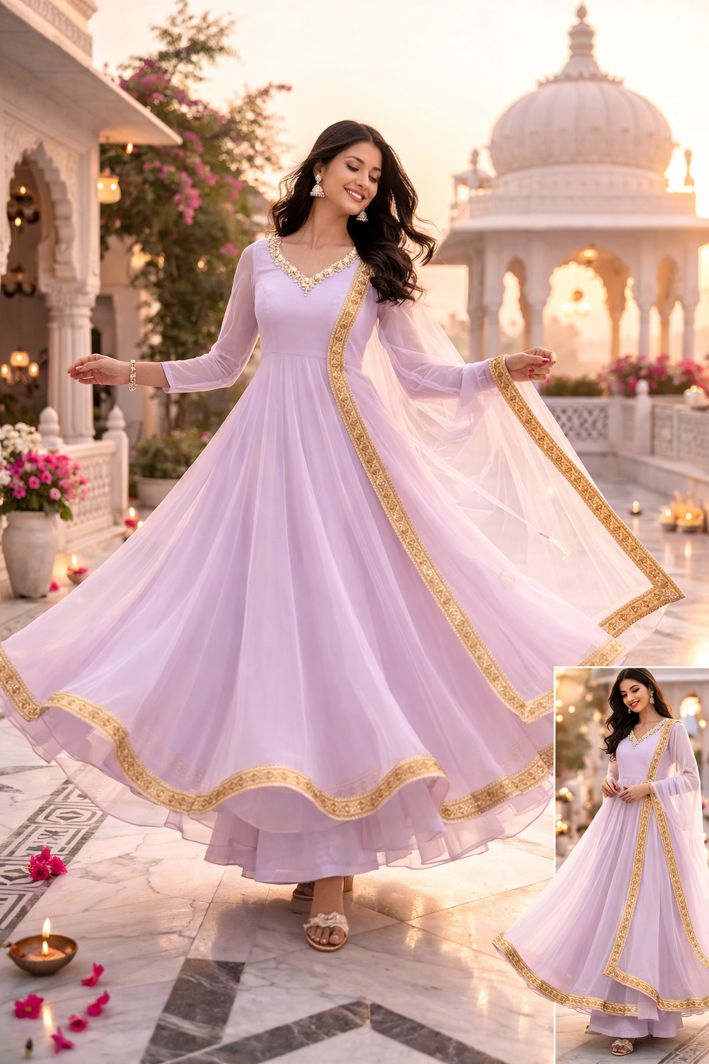 Shagun Lilac Anarkali Suit Set-1