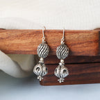Double Carved Ball Earrings