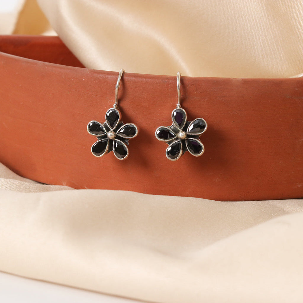 Black Onyx Hook Earrings