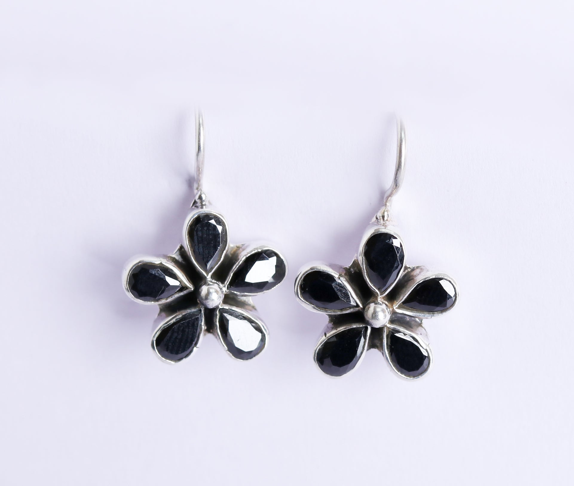 Black Onyx Hook Earrings