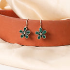 Green Floral Cutstone Earrings