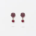 Ruby Floral Drop Earrings