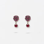 Ruby Floral Drop Earrings
