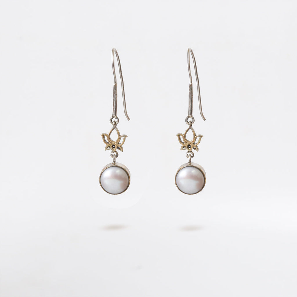 Lotus Pearl Earrings