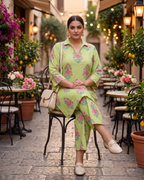 Plus Size Cotton Printed Kurta Set – Floral Co-Ord Kurta Pant Set