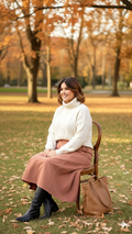 Pink High-Waisted Corduroy Midi Skirt
