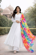 Roohani Adaa White Anarkali Set-0
