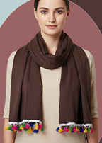 Women's Stole Solid Tassel |100 x 180 cm, Soft Cotton