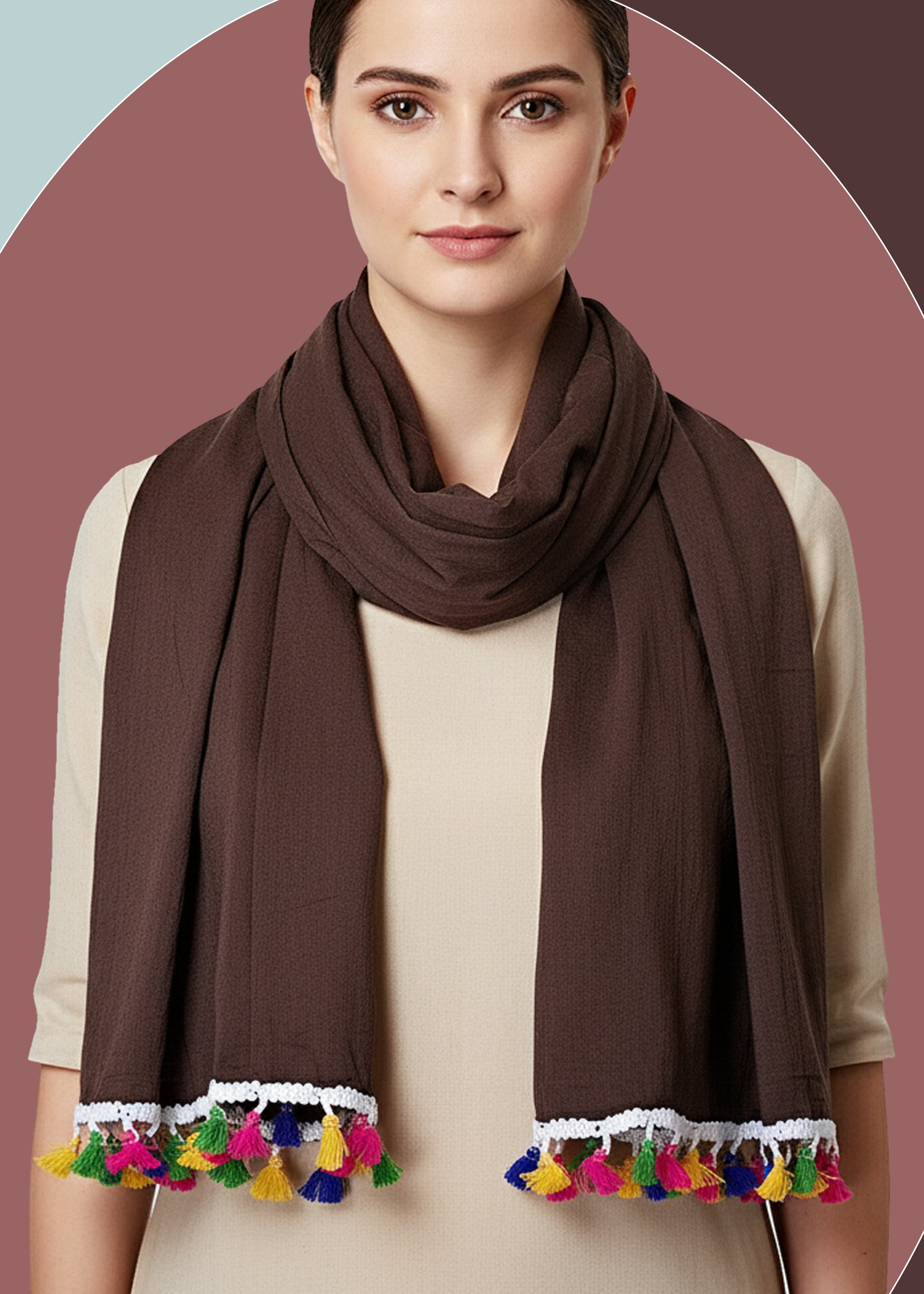 Women's Stole Solid Tassel |100 x 180 cm, Soft Cotton