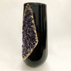 Set of 2 Black Ceramic Vases