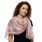 Women's Scarfs Peach Multi -Printed Stole | 100 x 180 cm | Polyester