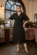 Black Front Viscose Dress