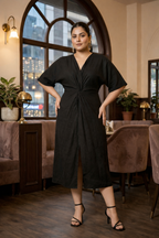 Black Front Viscose Dress