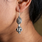 Double Carved Ball Earrings
