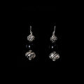 Carved Beads Onyx Earrings
