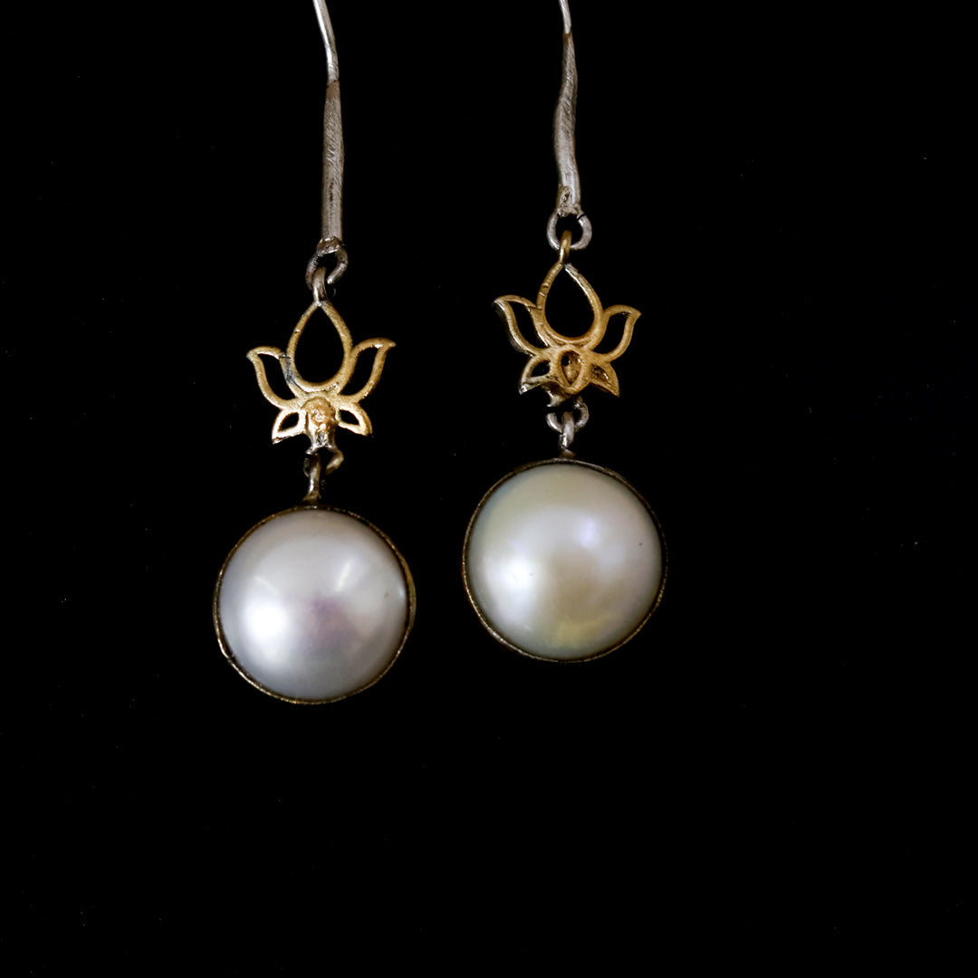 Lotus Pearl Earrings