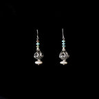 Silver Carved Bead Earrings