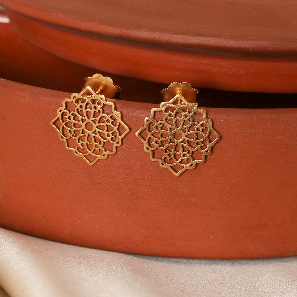 Gold-Plated Cutwork Earrings
