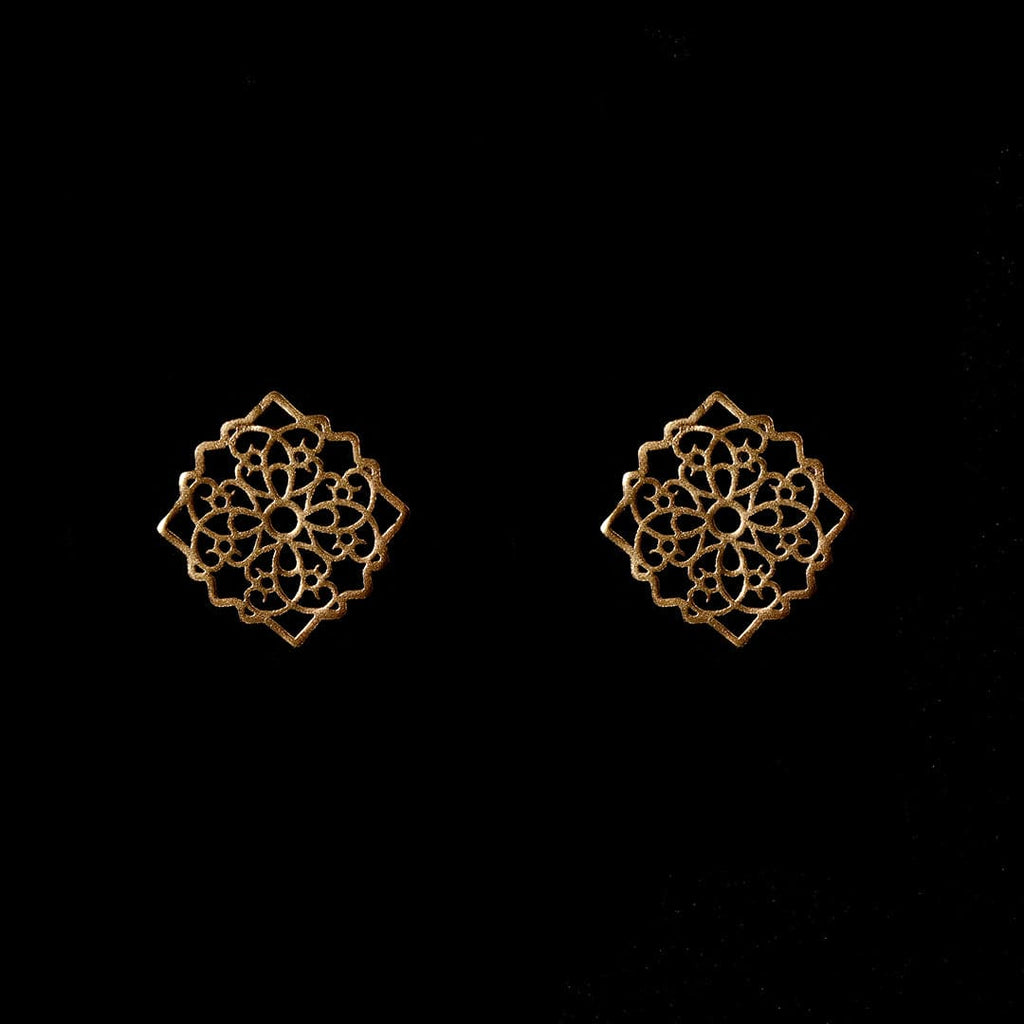 Gold-Plated Cutwork Earrings