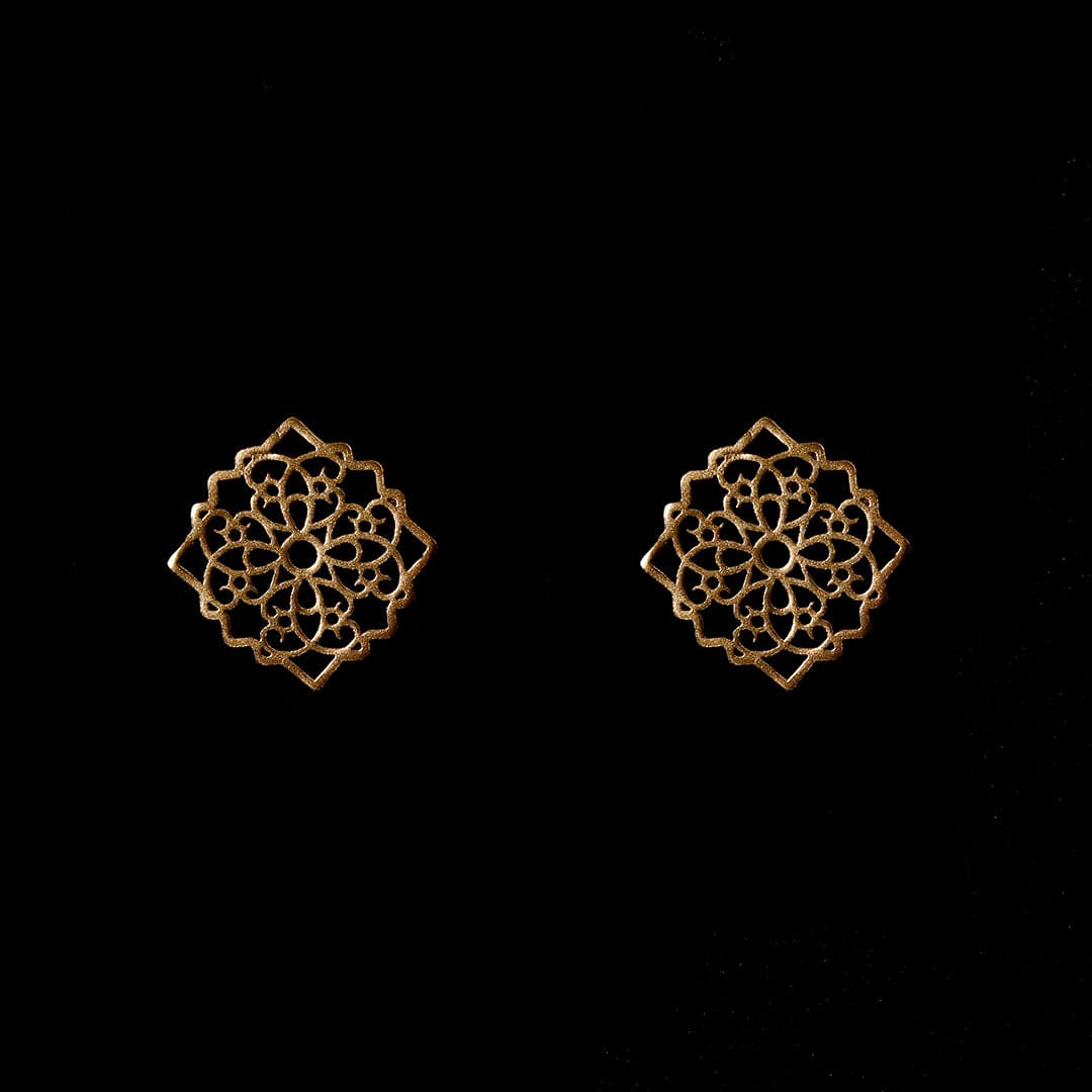 Gold-Plated Cutwork Earrings