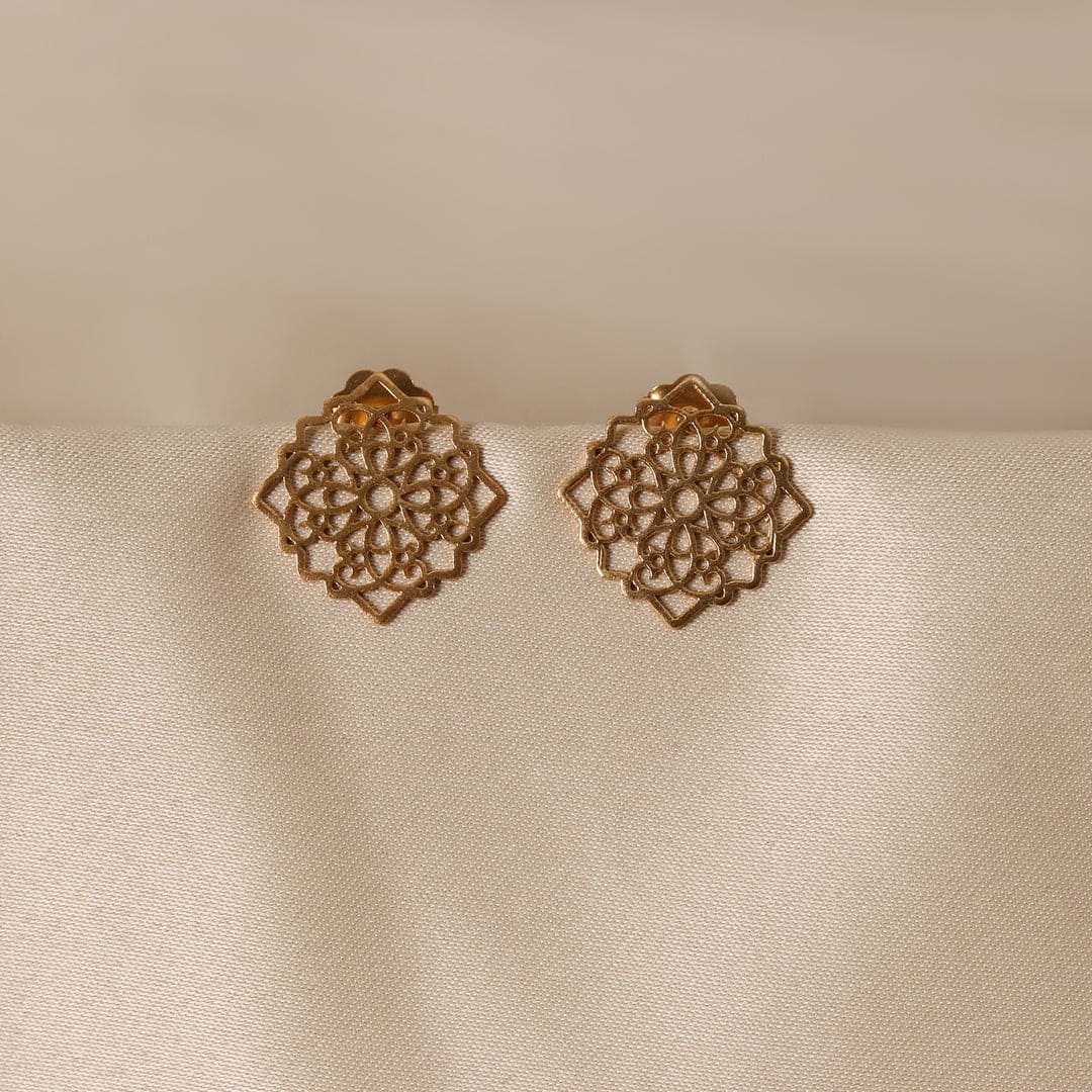 Gold-Plated Cutwork Earrings