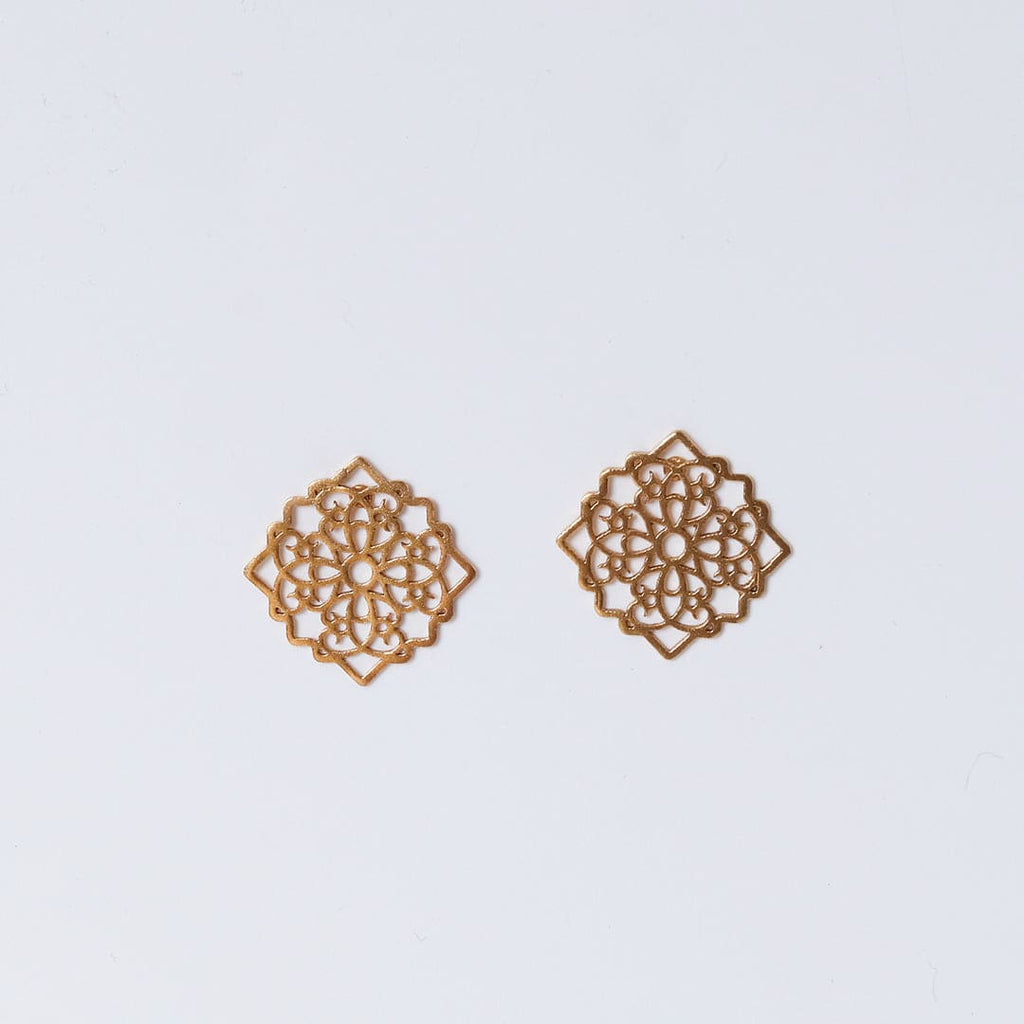 Gold-Plated Cutwork Earrings