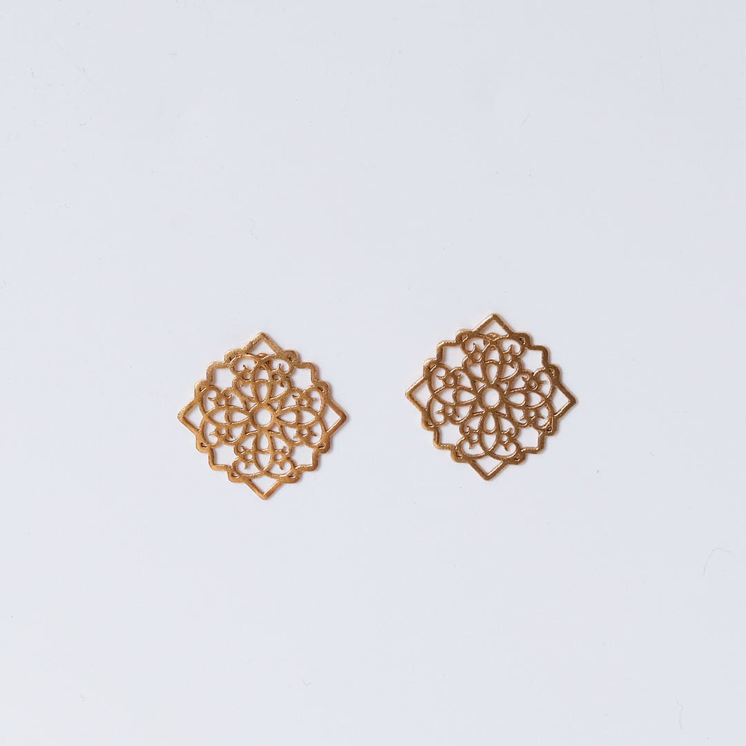 Gold-Plated Cutwork Earrings