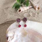Ruby Floral Drop Earrings