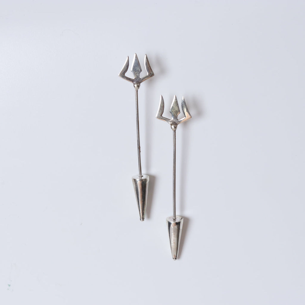 Silver Trishul Earrings