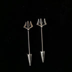 Silver Trishul Earrings