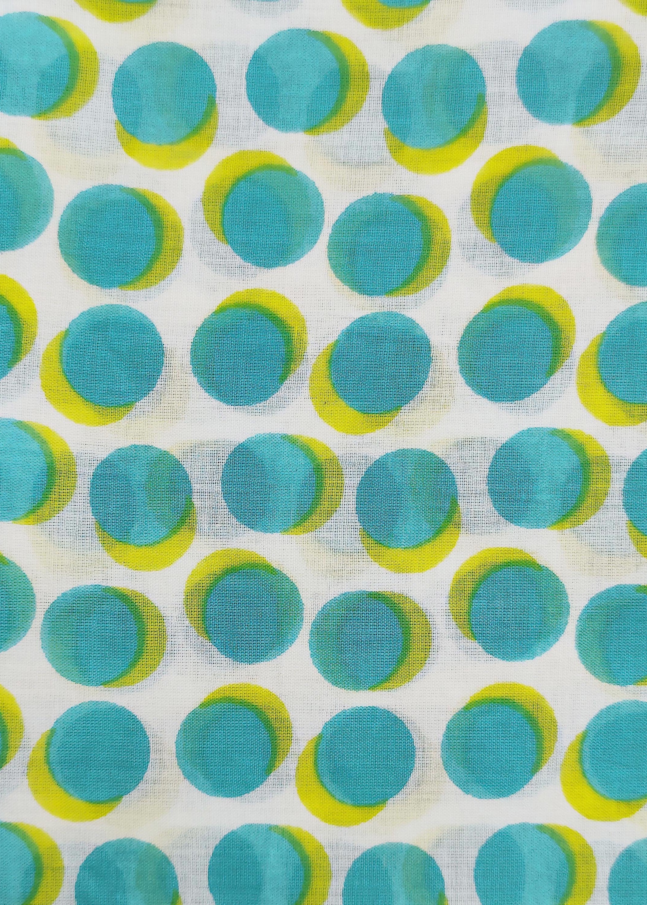 Women's Cotton Polka Dot Print Long Stole – Green Multi 100x180 cms