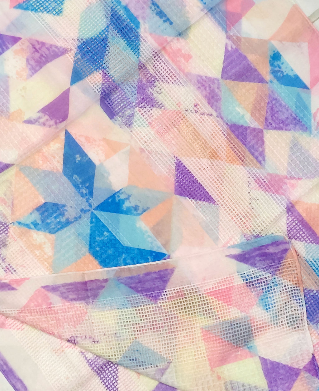 Women’s Stole – Soft Poly Cotton, 70x180 cm, Geometric Pastel Print