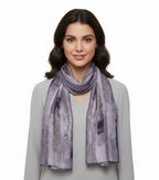Mauve Gray with Silver Foil Print 100x180 cm Dusty Pink