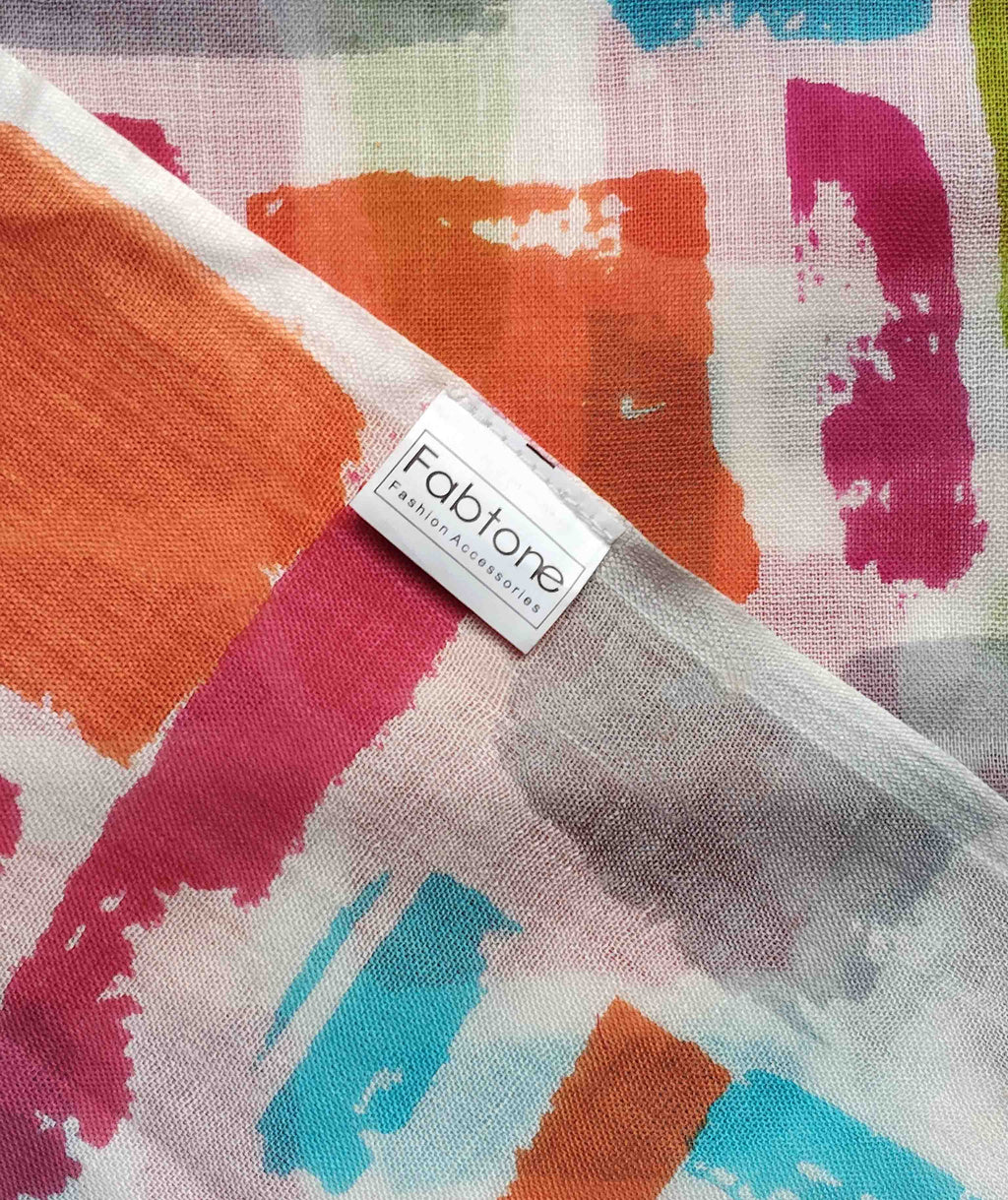 Women's Stole | Multi-Color Abstract Brush Block Pattern
