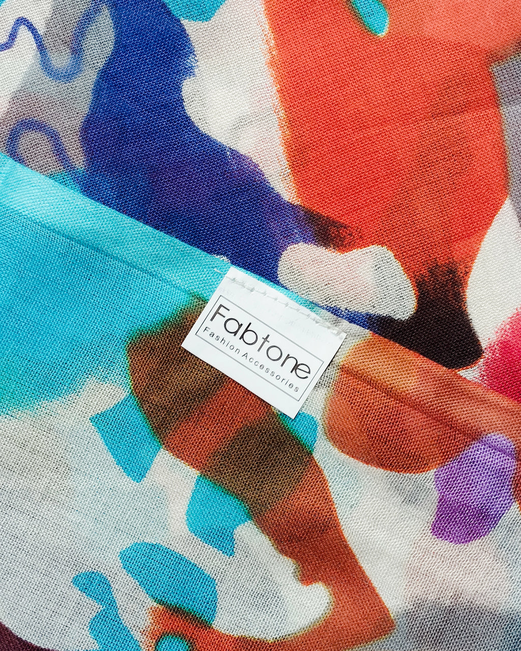 Women's Stole | Abstract Blue Water Design | Soft Lightweight Viscose Wrap