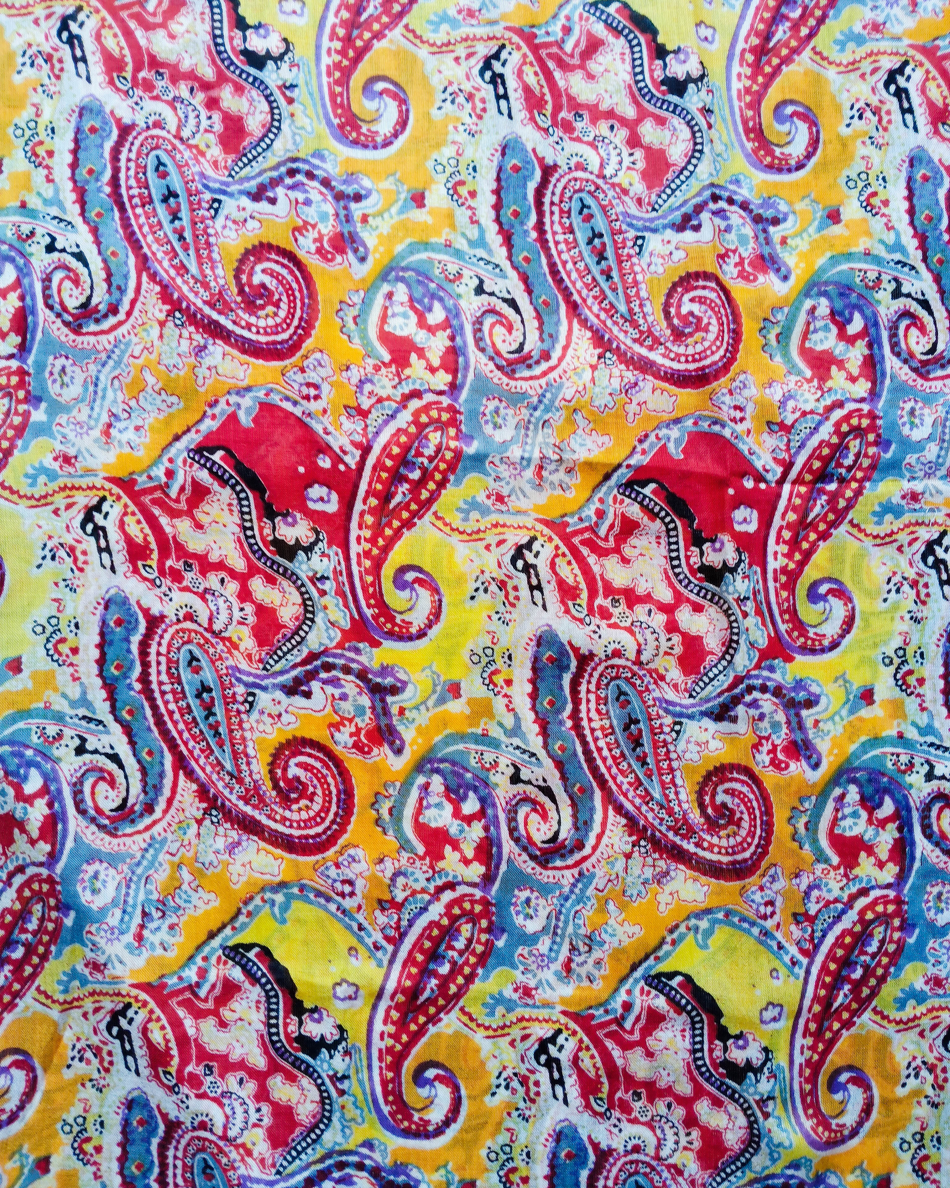 Women's Stole | Red & Orange Paisley Print