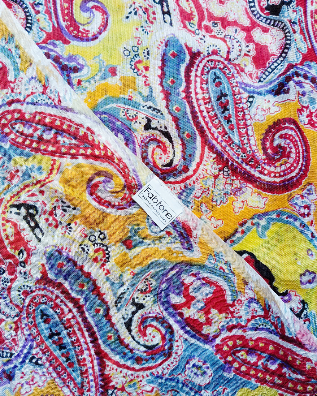Women's Stole | Red & Orange Paisley Print