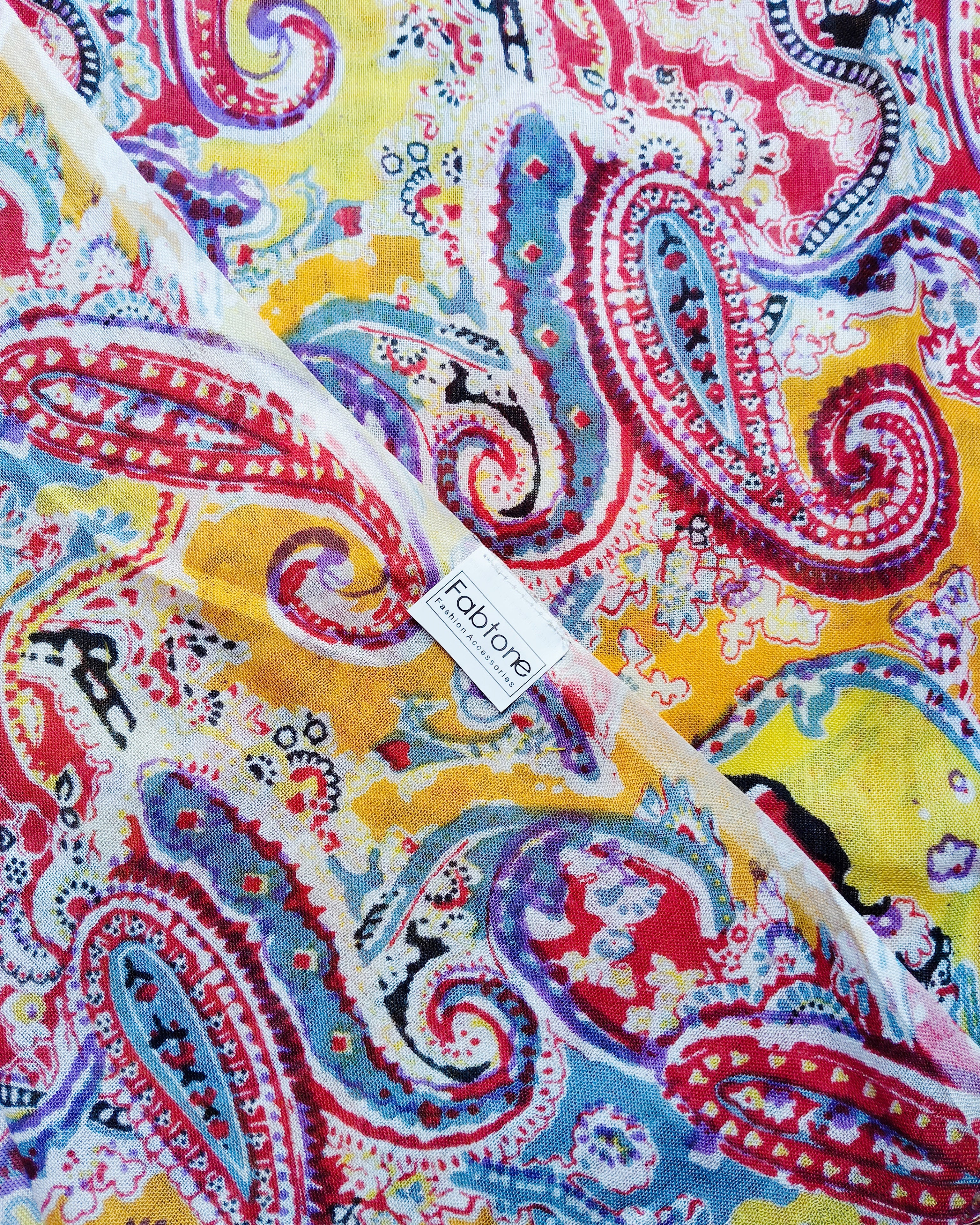 Women's Stole | Red & Orange Paisley Print