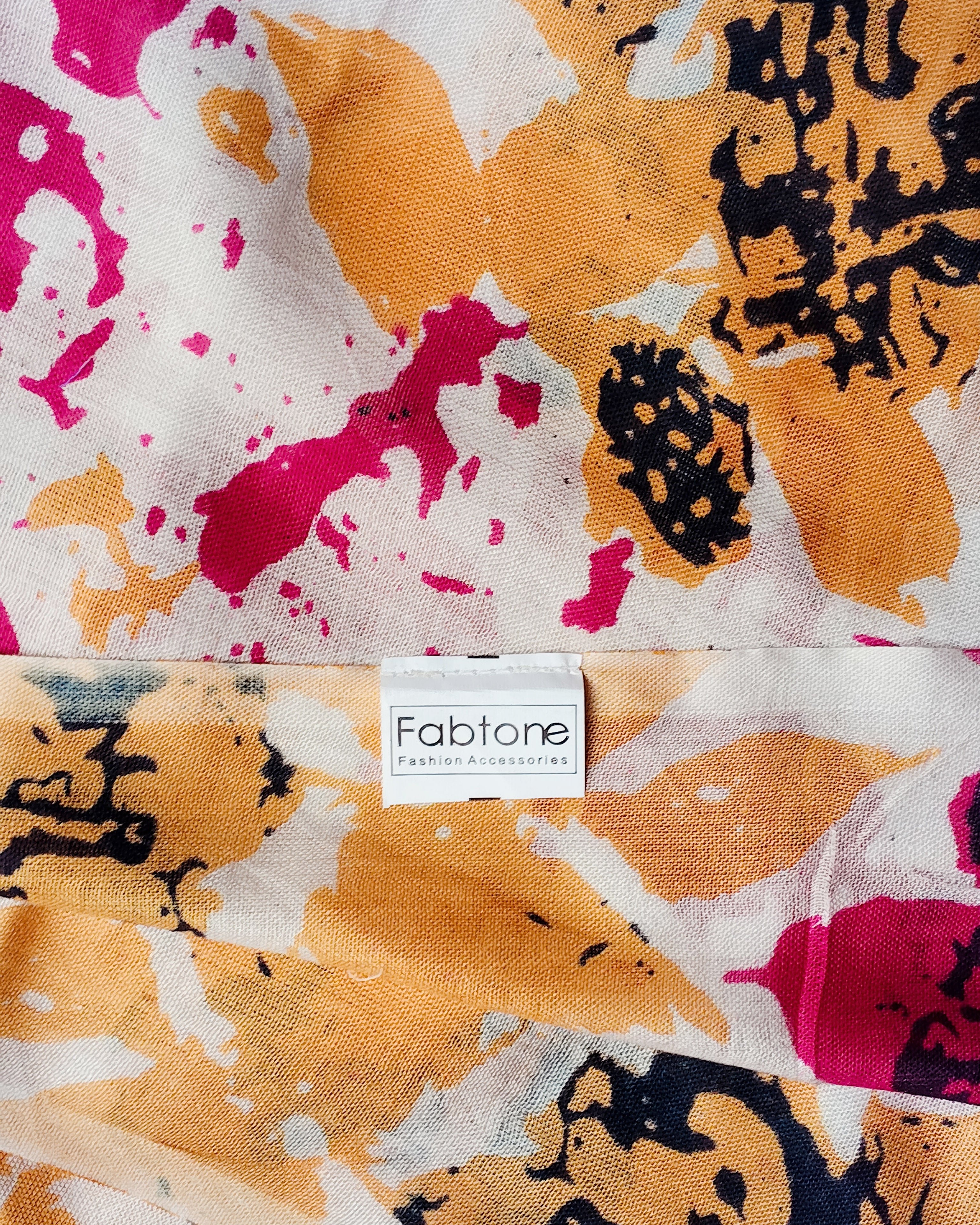 Viscose Scarf for Women | Pink Orange Lightweight Summer Stole