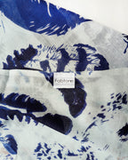 Women's Stole | Blue Feather Print  Blue & White Summer Wrap