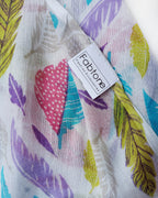 Women's Stole | Multi-Color Bird Feather Print