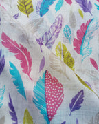 Women's Stole | Multi-Color Bird Feather Print