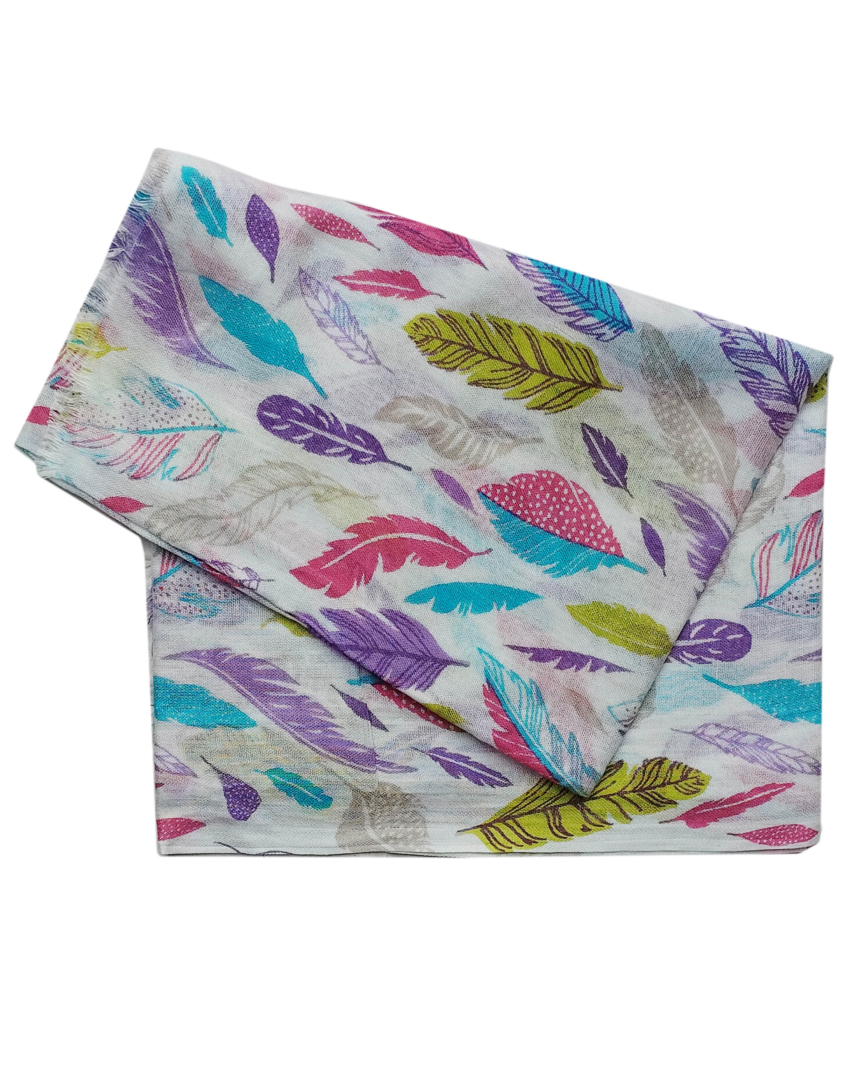 Women's Stole | Multi-Color Bird Feather Print