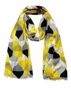 Women's Scarf/Stole | Yellow & Black Geometric Print
