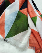 Women's Stole | Coral Multi-Color Kota Triangle Print