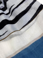 Zebra Print Women's Stole Blue White |Cotton