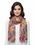 Women's Stole | Red & Orange Paisley Print