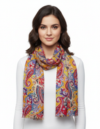 Women's Stole | Red & Orange Paisley Print