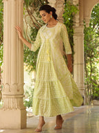 Women's Fit & Flare Maxi Dress with Ethnic Motif Embroidery
