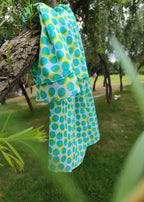 Women's Cotton Polka Dot Print Long Stole – Green Multi 100x180 cms